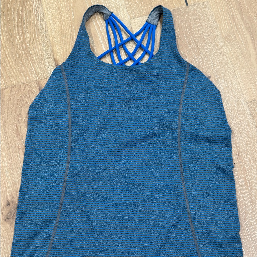 lululemon athletica Blue Tank Top with Strappy Back - Size 2